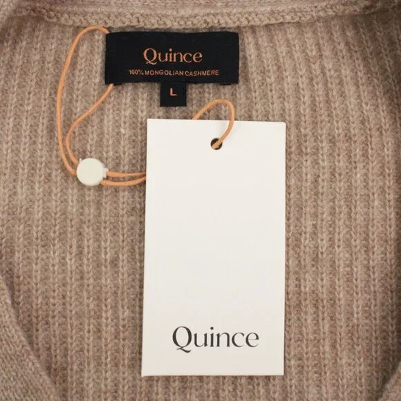 Quince Tan Cashmere Fisherman Cardigan Sweater - Picture 9 of 12